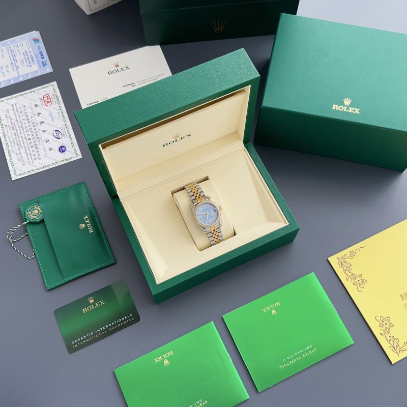 Rolex Datejust 31mm Diamond Bezel Ice Blue Dial Two-Tone