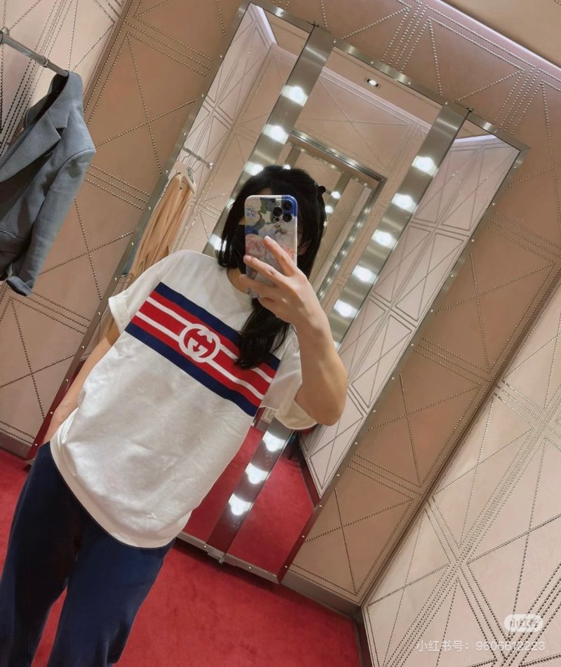 Gucci Web Stripe Logo T-Shirt White view