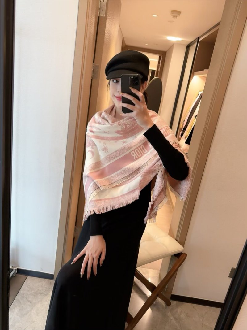Dior Jungle Animal Silk Wool Square Scarf 140cm – Cream view