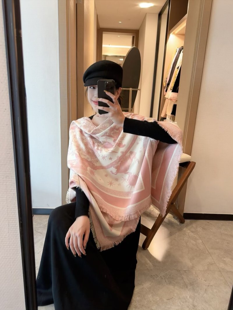 Dior Jungle Animal Silk Wool Square Scarf 140cm – Cream view