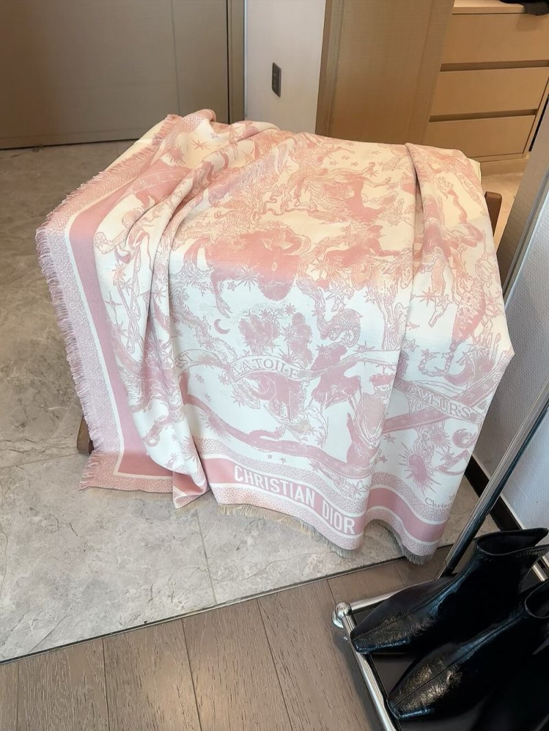 Dior Jungle Animal Silk Wool Square Scarf 140cm – Cream view