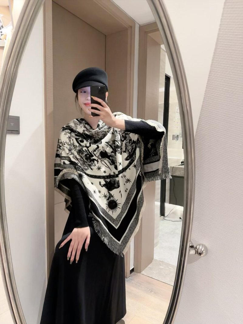 Dior Jungle Animal Silk Wool Square Scarf 140cm – Cream view