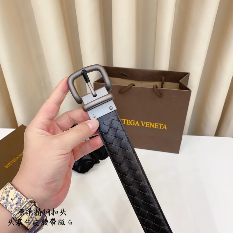 Bottega Veneta Intrecciato Woven Black Leather Belt 3.5cm view