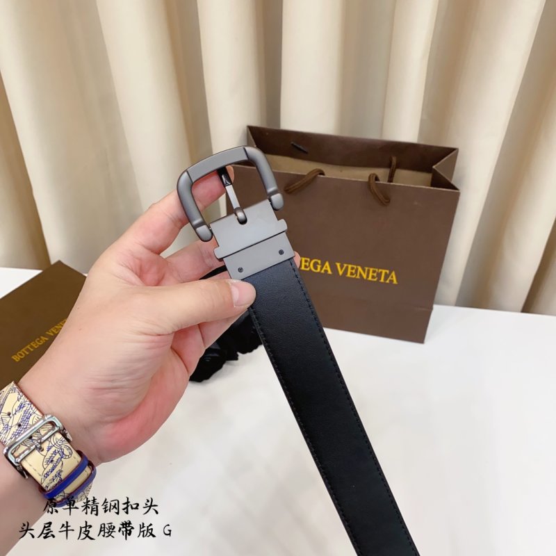 Bottega Veneta Intrecciato Woven Black Leather Belt 3.5cm view