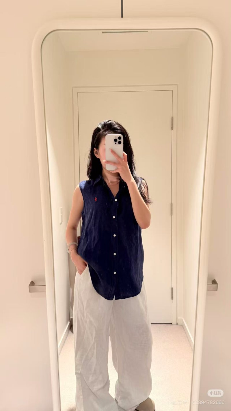 Polo Ralph Lauren Navy Sleeveless Denim Shirt view