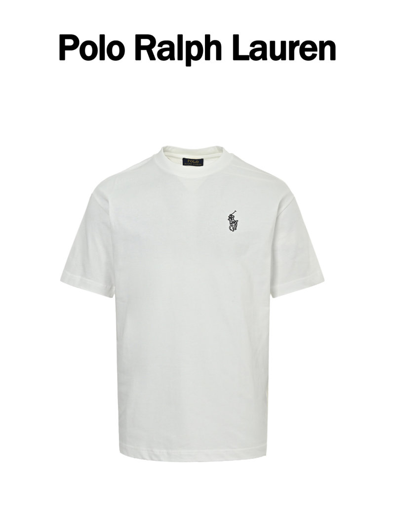 Ralph Lauren White Pique Crew Neck T-Shirt view