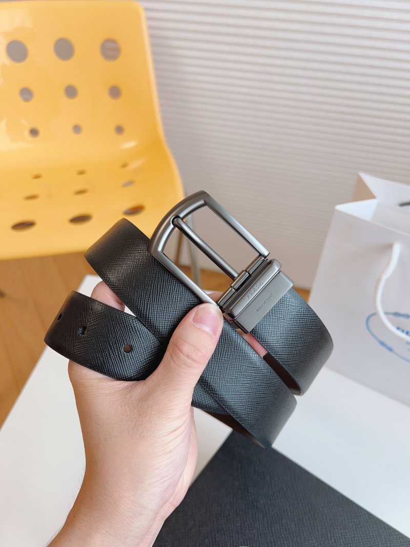 Prada Black Saffiano Leather Belt 35mm