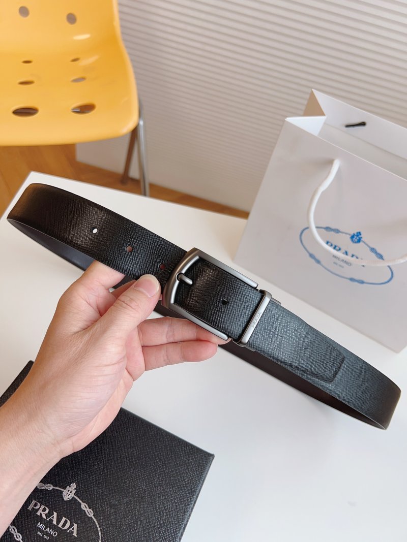 Prada Black Saffiano Leather Belt 35mm view