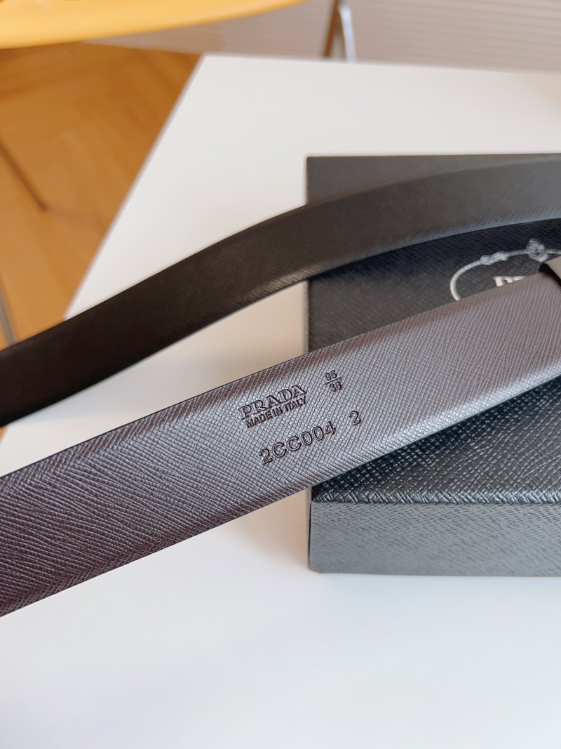 Prada Black Saffiano Leather Belt 35mm view