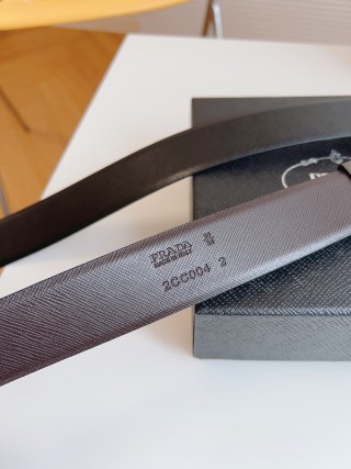 Prada Black Saffiano Leather Belt 35mm view 7