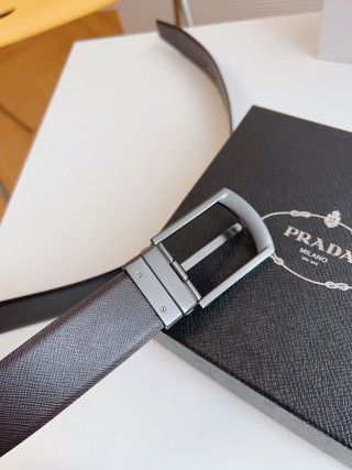 Prada Black Saffiano Leather Belt 35mm view 8