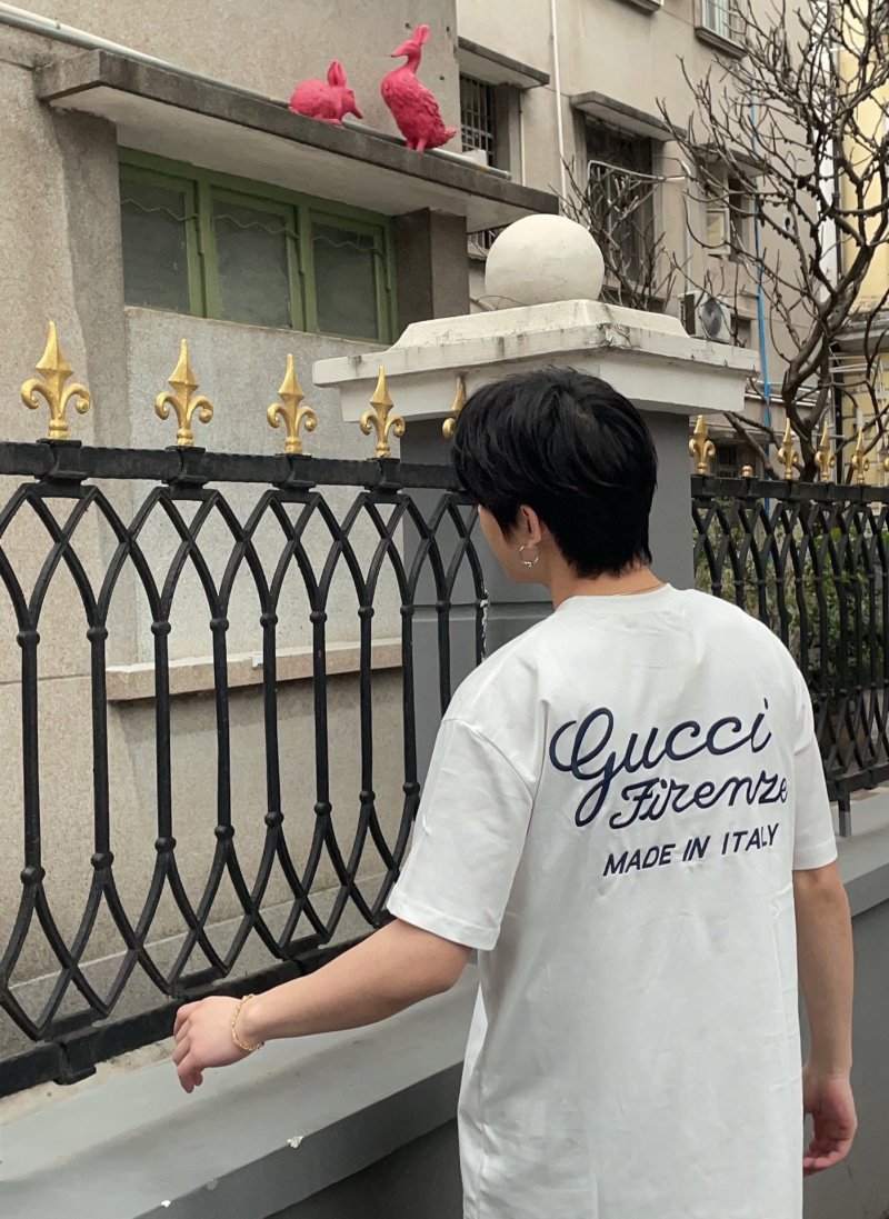 Gucci Firenze Script White T-Shirt view