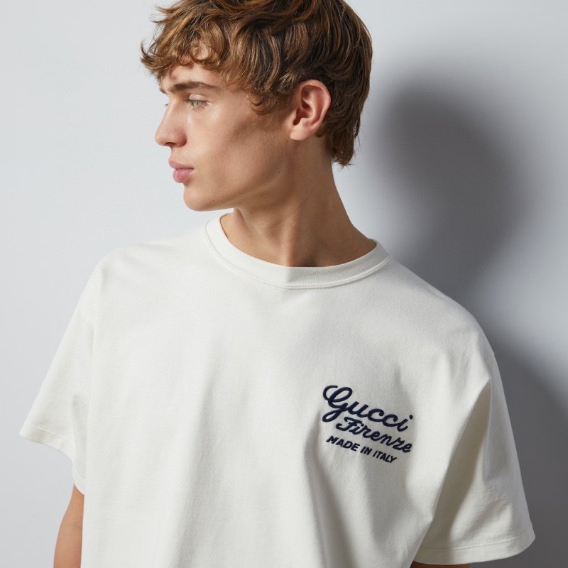 Gucci Firenze Script White T-Shirt view