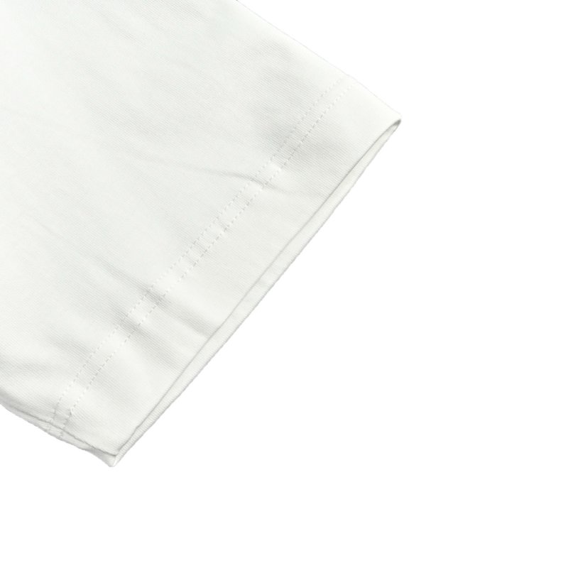 Minimalist White Graphic T-Shirt with Embroidered Logo view