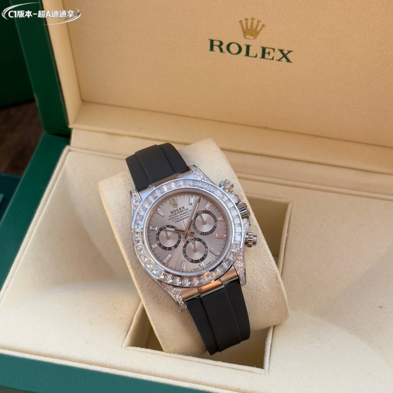Rolex Daytona Chronograph Steel Diamond Bezel Watch