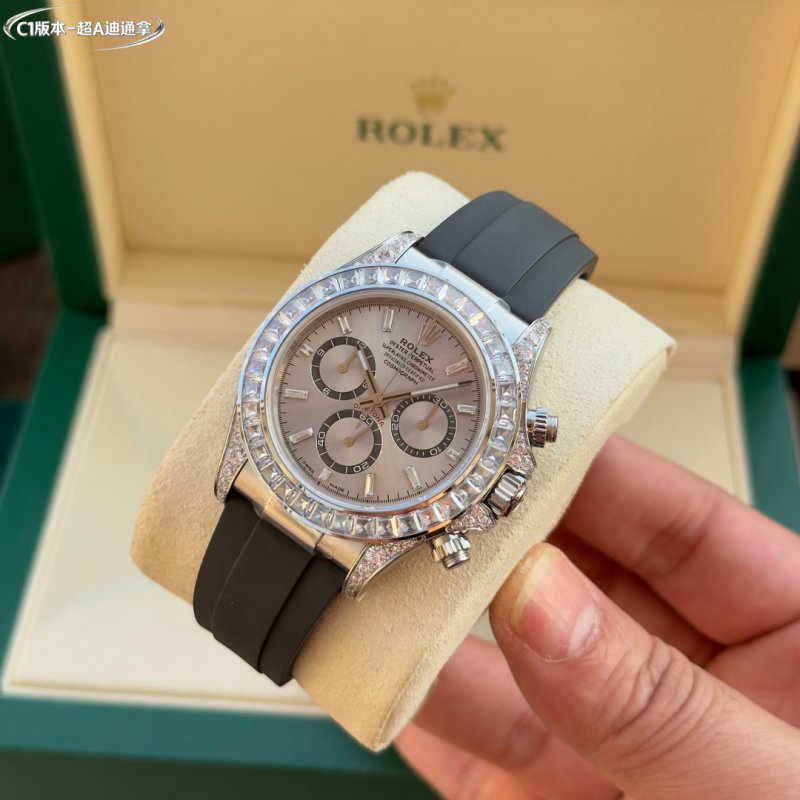 Rolex Daytona Chronograph Steel Diamond Bezel Watch view