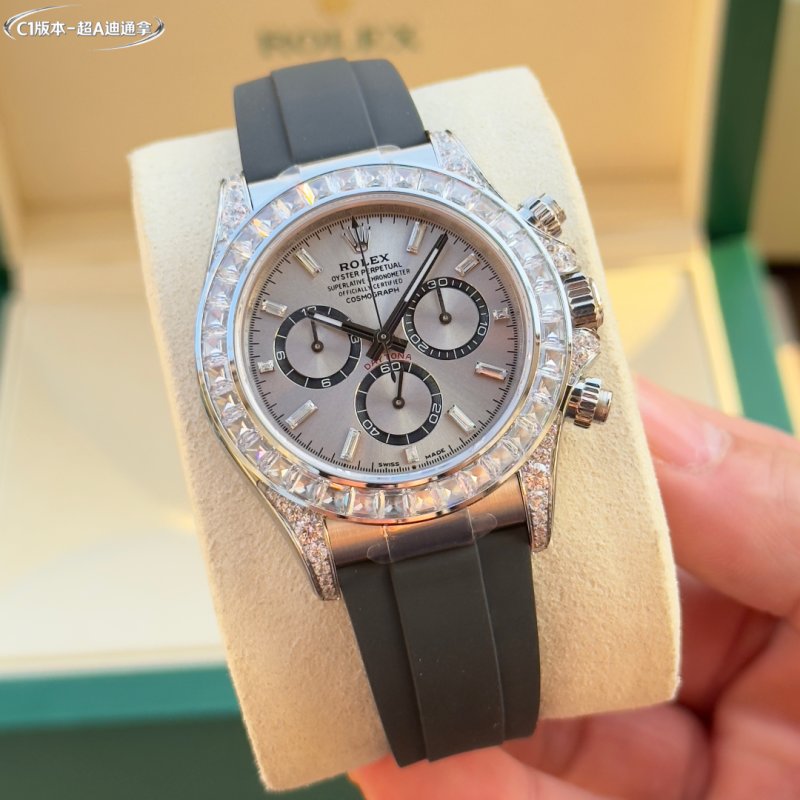 Rolex Daytona Chronograph Steel Diamond Bezel Watch view