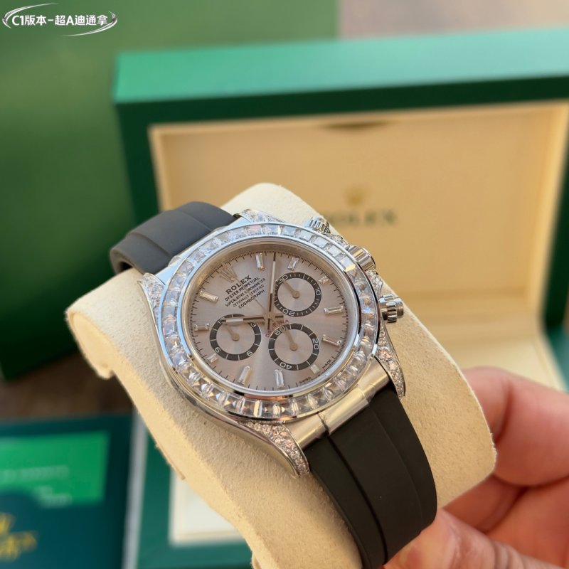 Rolex Daytona Chronograph Steel Diamond Bezel Watch view