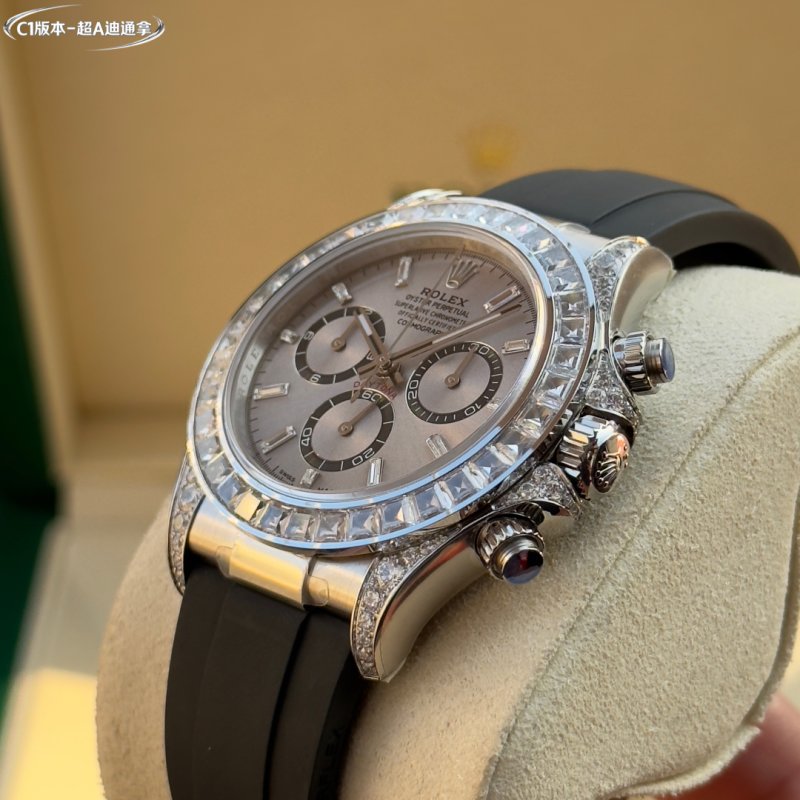 Rolex Daytona Chronograph Steel Diamond Bezel Watch view