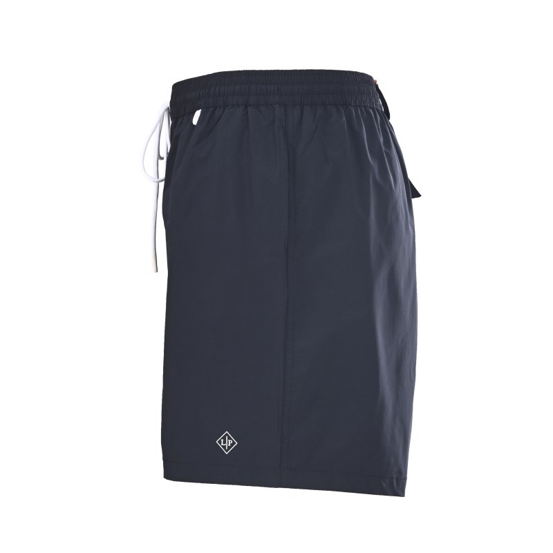Loro Piana Navy Beach Shorts with Letter Embroidery view