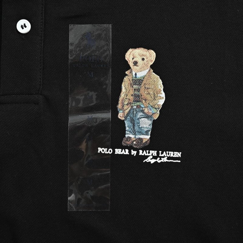 Black Bear Embroidered Polo Shirt view