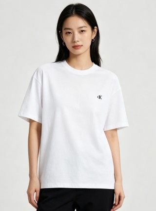 Calvin Klein White CK Logo T-Shirt view 3