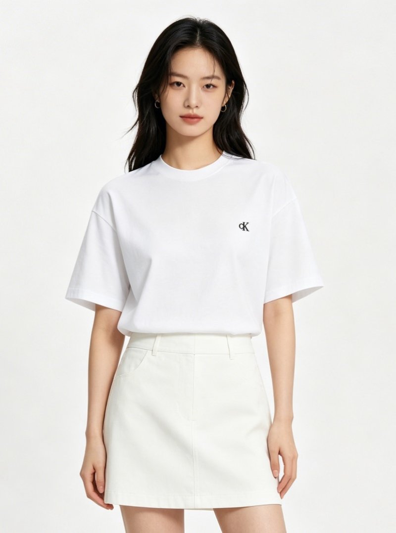 Calvin Klein White CK Logo T-Shirt view