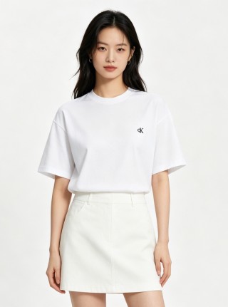 Calvin Klein White CK Logo T-Shirt view 4