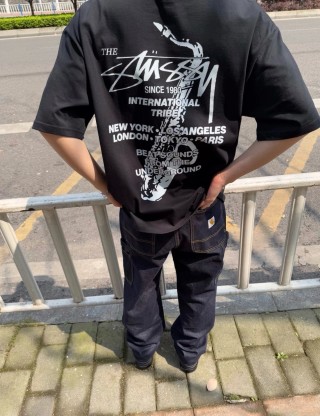 Stüssy Black Since 1980 International Tribes T-Shirt view 2