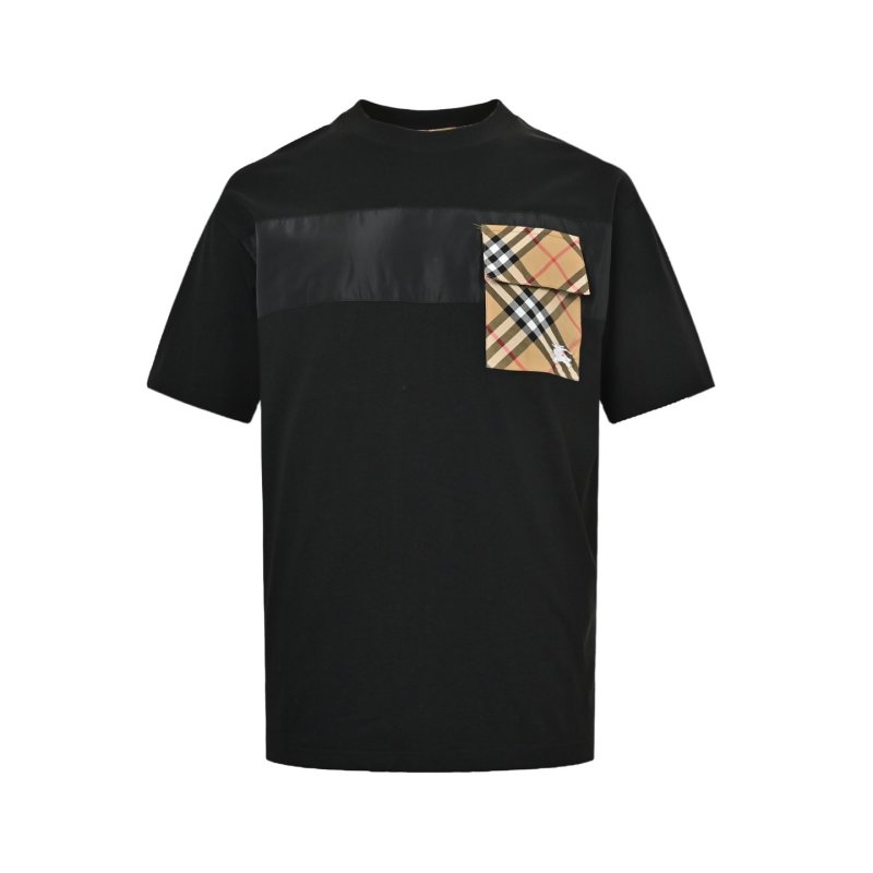 Burberry Check Patch Black Short Sleeve T-Shirt view