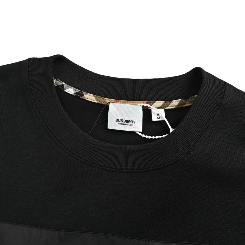Burberry Check Patch Black Short Sleeve T-Shirt view