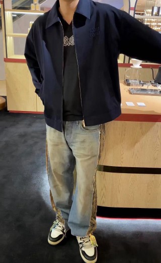 Miu Miu Navy Zip-Up Overshirt Jacket view 9