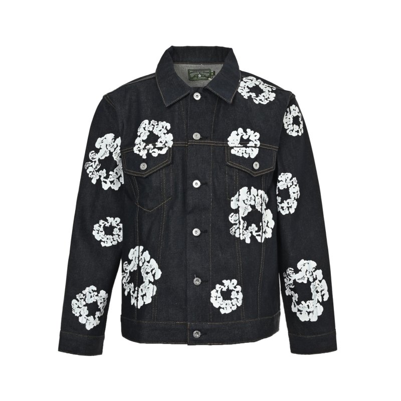 Denim Tears Cotton Wreath Black Denim Jacket