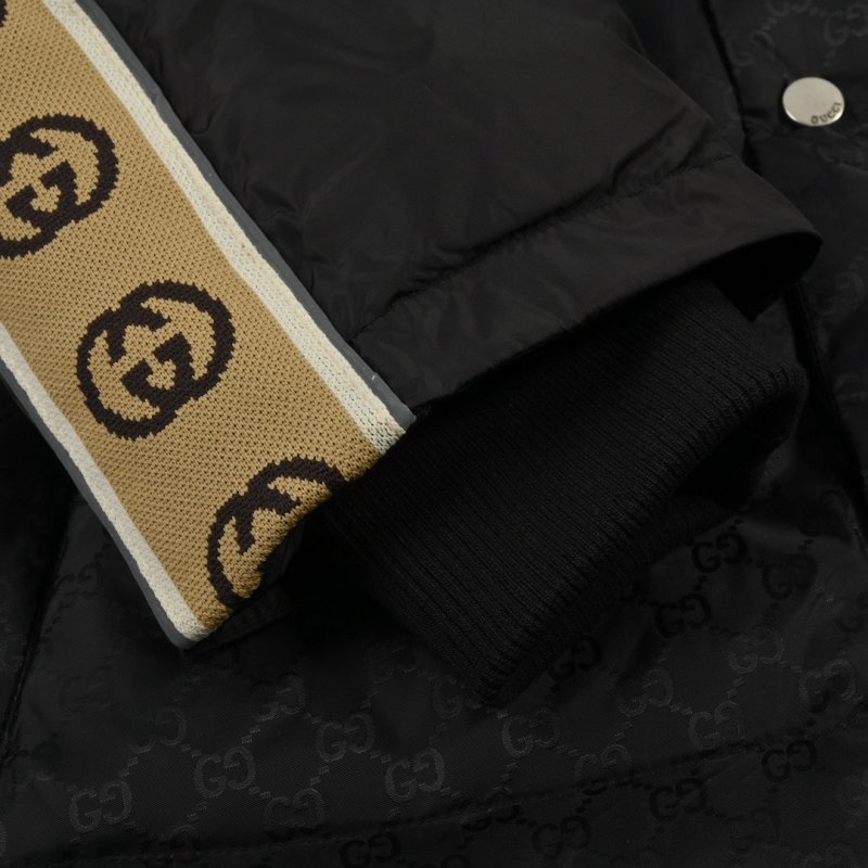 Gucci GG Monogram Down Jacket Black & Gold view