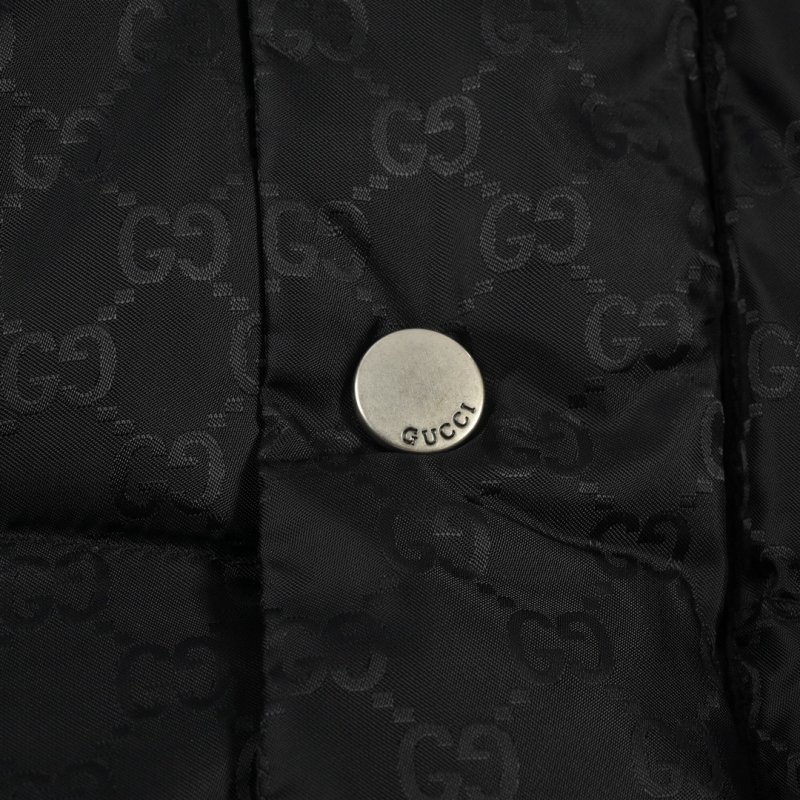 Gucci GG Monogram Down Jacket Black & Gold view