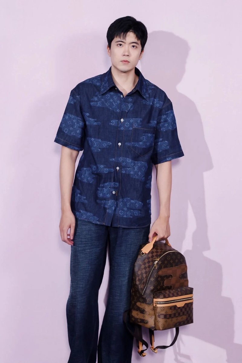 Louis Vuitton Monogram Denim Short Sleeve Shirt Navy view