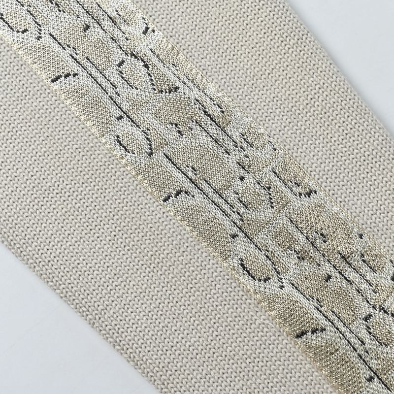 Cream Knit Sweater with Monogram Sleeve Stripe view