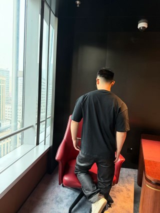 Celine Navy Embroidered Logo T-Shirt view 3