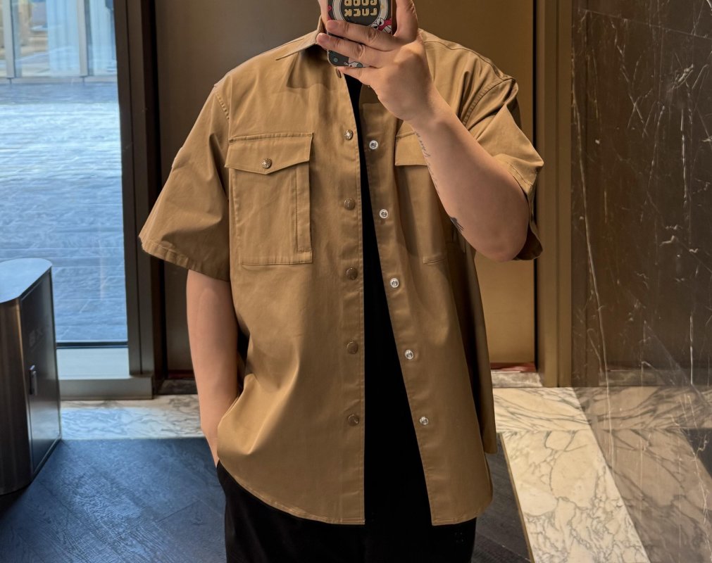 Khaki Short Sleeve Utility Shirt view
