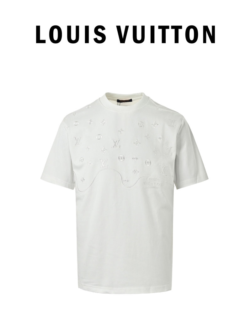 Louis Vuitton Monogram Embossed White T-Shirt