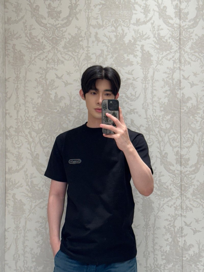 Black Short Sleeve T-Shirt with Chest Logo view
