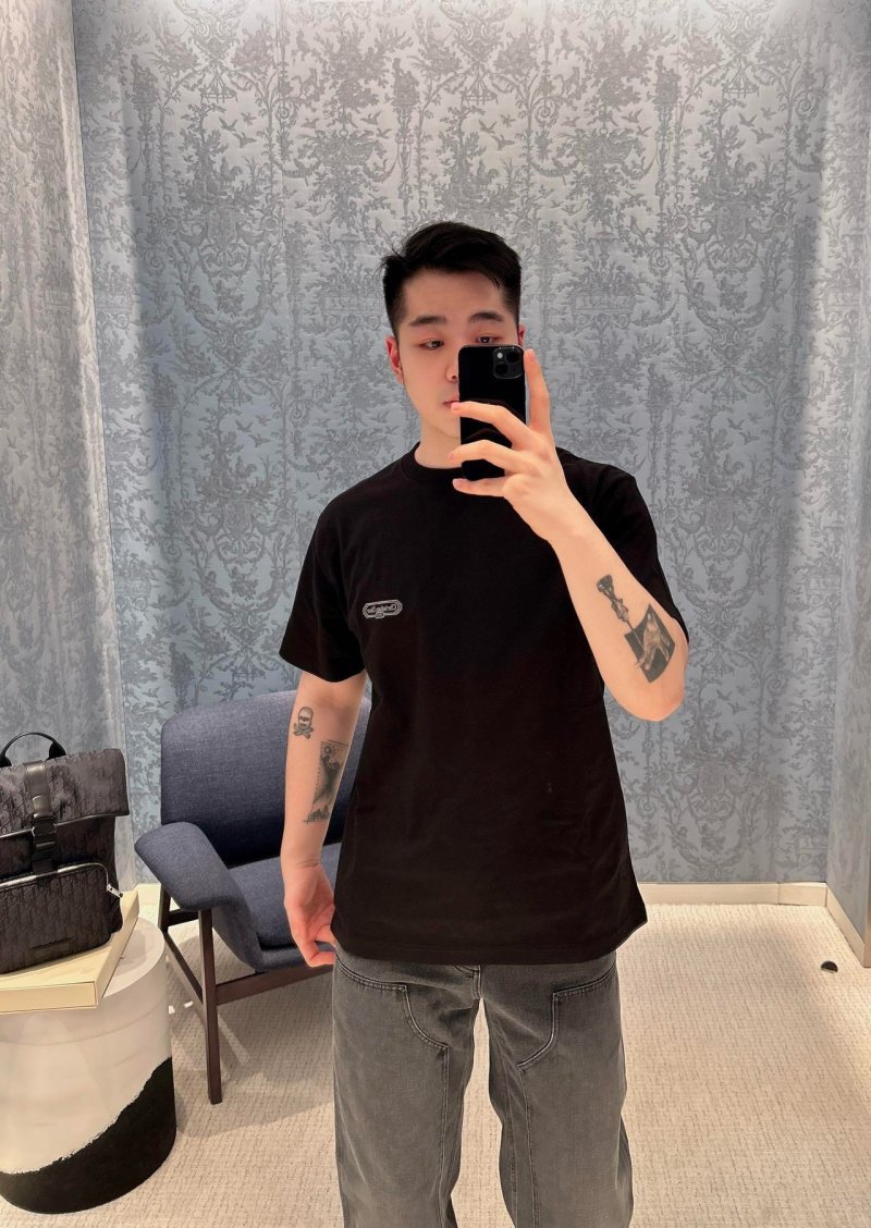 Black Short Sleeve T-Shirt with Chest Logo view