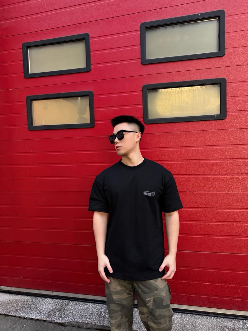 Black Short Sleeve T-Shirt with Chest Logo view