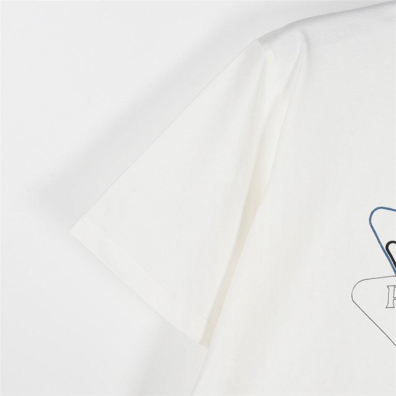Prada Triangle Logo White T-Shirt view