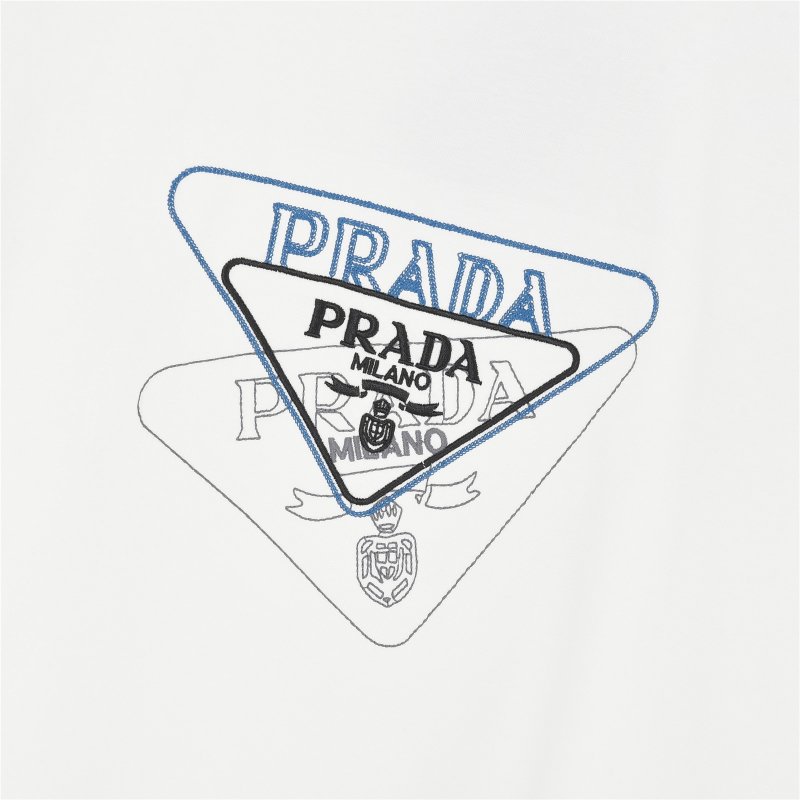 Prada Triangle Logo White T-Shirt view