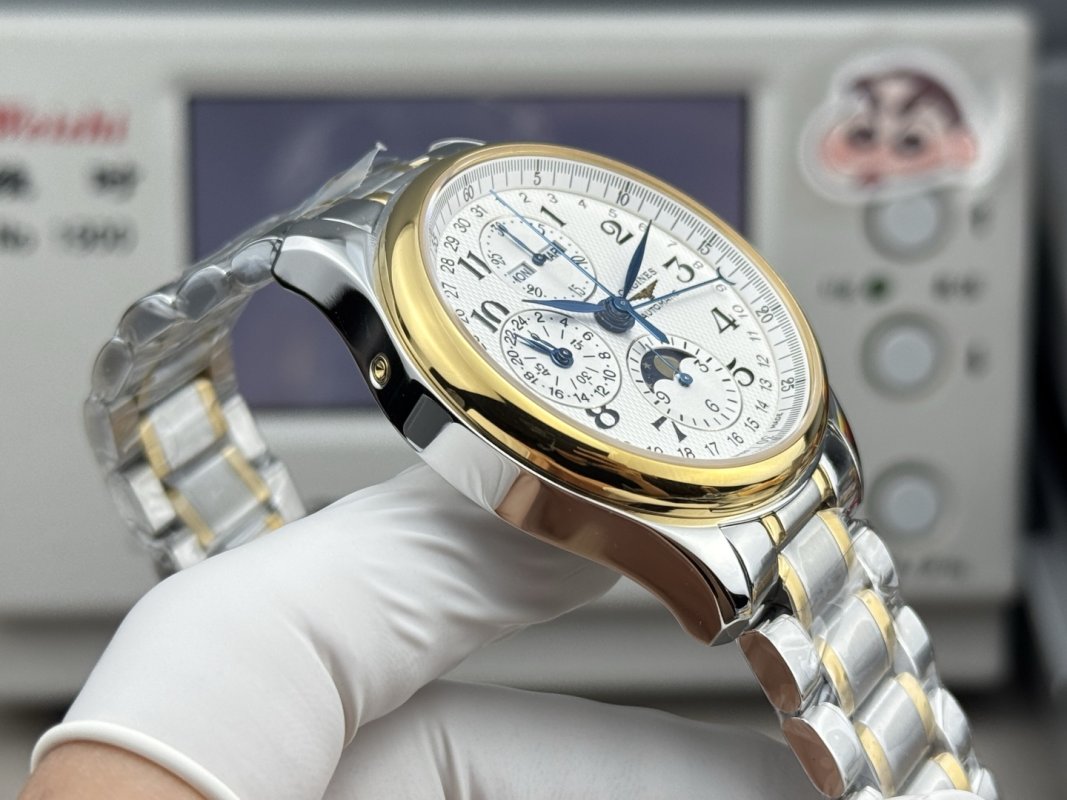 Longines Master Moon Phase Chronograph Two-Tone Watch 42mm view