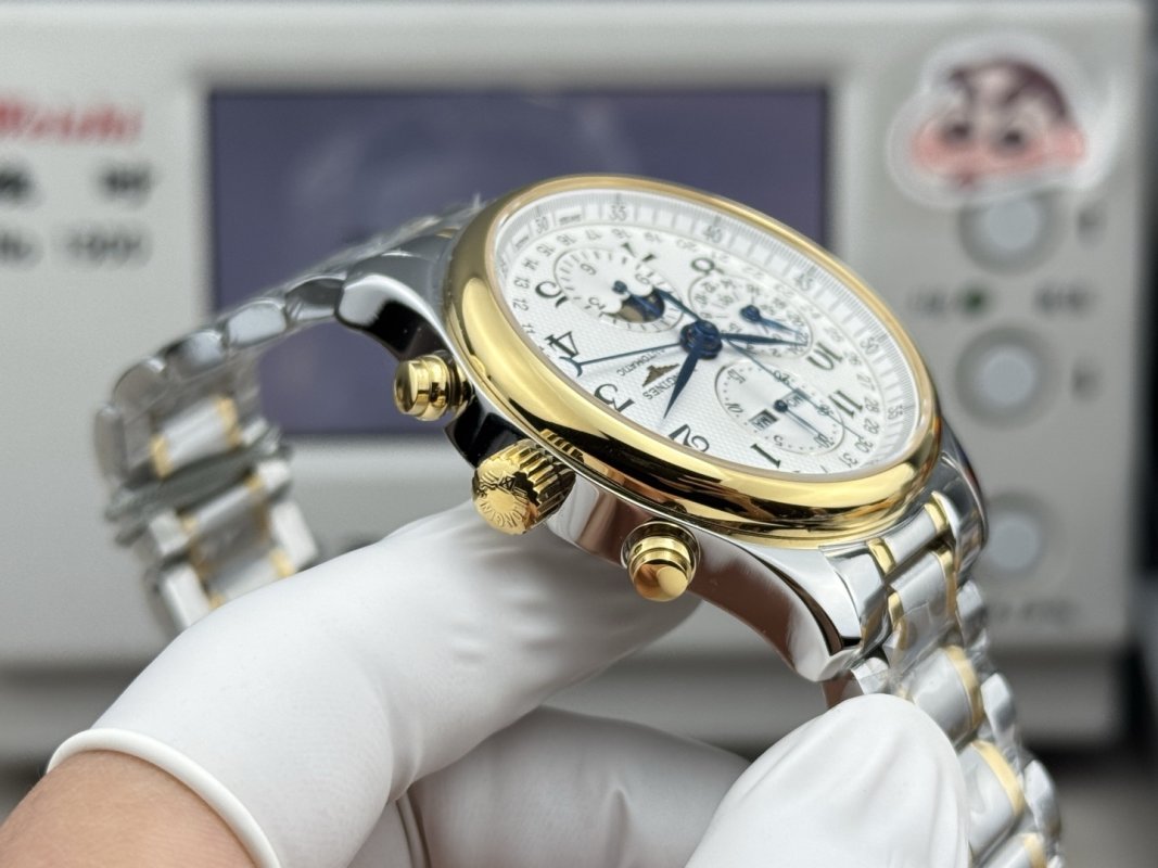 Longines Master Moon Phase Chronograph Two-Tone Watch 42mm view