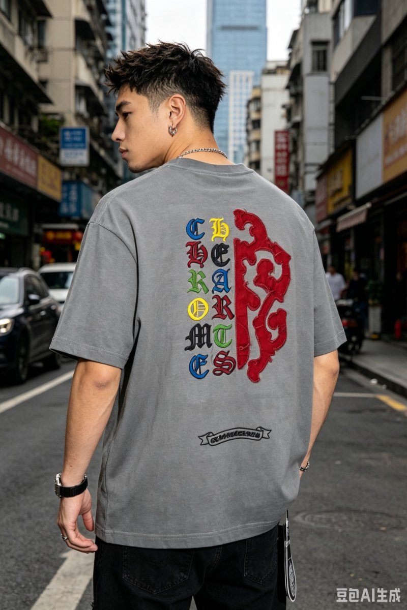 Chrome Hearts Multicolor Logo Grey T-Shirt view