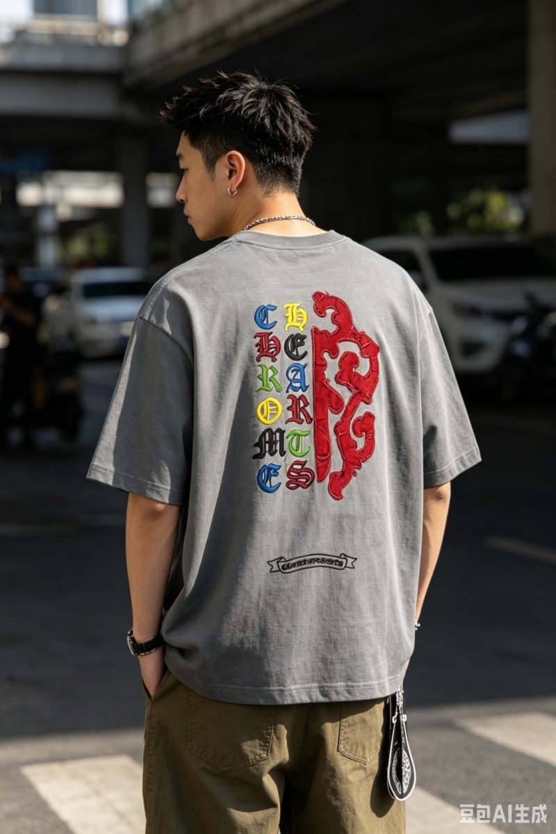 Chrome Hearts Multicolor Logo Grey T-Shirt view