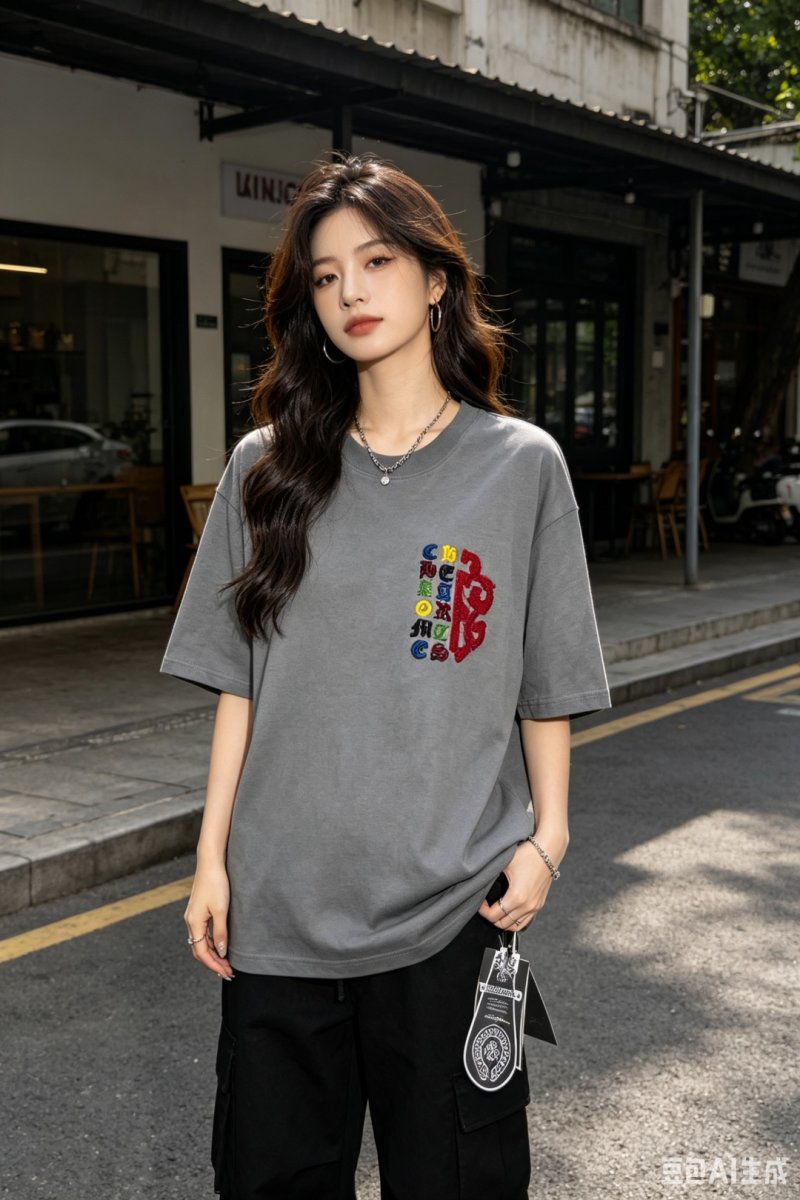 Chrome Hearts Multicolor Logo Grey T-Shirt view